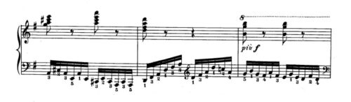 ツェルニー40番-18番の楽譜、23-25小節目
