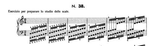 ハノン38番の楽譜、1-6小節