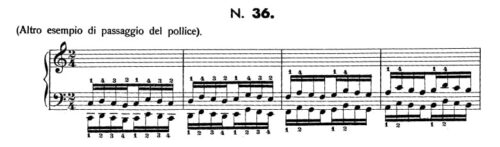ハノン36番の楽譜、1-4小節