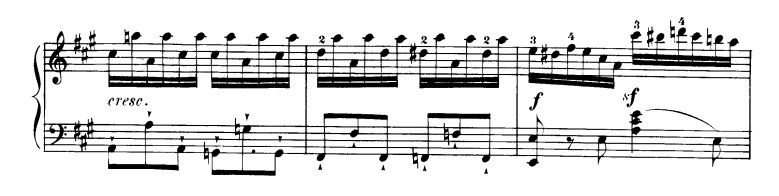 ツェルニー40番-23番の楽譜、35-37小節