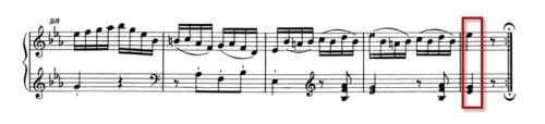 モーツァルト：ピアノ・ソナタ第4番K.282 第3楽章│98-102小節