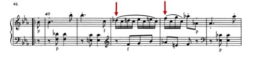 モーツァルト：ピアノ・ソナタ第4番K.282 第3楽章│40-44小節
