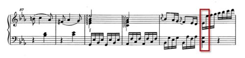 モーツァルト：ピアノ・ソナタ第4番K.282 第3楽章│87-92小節