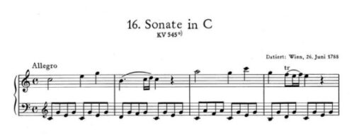 モーツァルト：ピアノ・ソナタ 第16番 K545 第1楽章│1-4小節