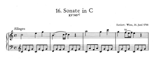 モーツァルト：ピアノ・ソナタ 第16番 K545 第1楽章│1-4小節